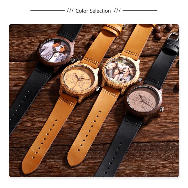 Classic Three Pin Leather Band 250mm Wooden Wrist Watch