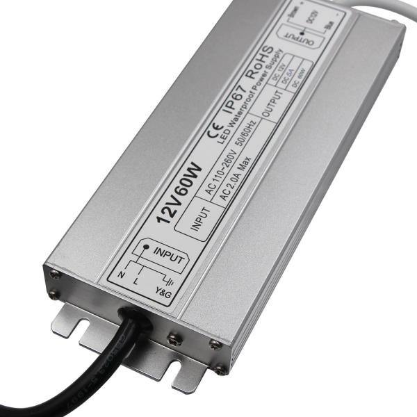 12v 60w Slim waterproof power supply IP67 LED transformer Adapter for LED Light