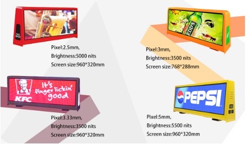 Double Side P6mm Taxi Roof LED Display 192x192mm Waterproof