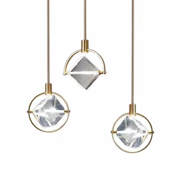 Crystal LED Hanging Pendant Lights 90 CRI 60Hz 50000h Working lifetime(