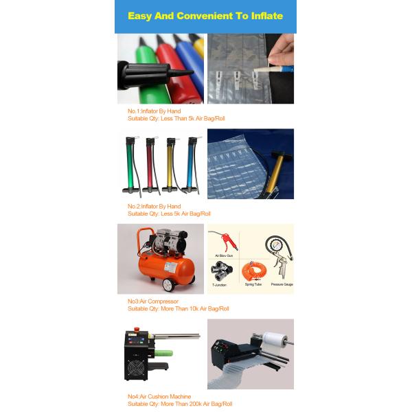 PE durable dunage protective jar air filled pillow, air column pouches air dunnage bag, Waterproof shock-proof, bagease