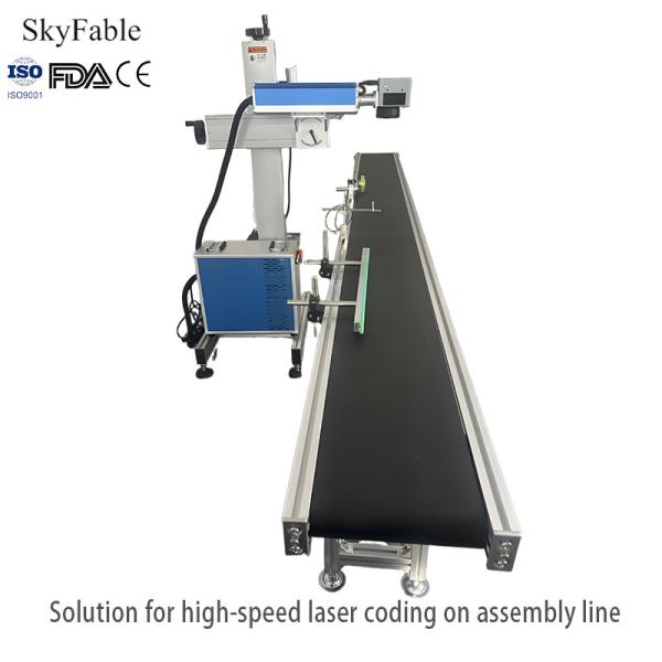 Metal Plastic Glass Flying Marking Machine Fiber Laser Engraving Machine Air Cooling