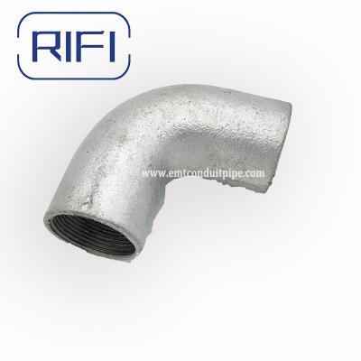 20 mm 25 mm Solid Elbow GI Fittings Sistema de conduta elétrica com aço galvanizado