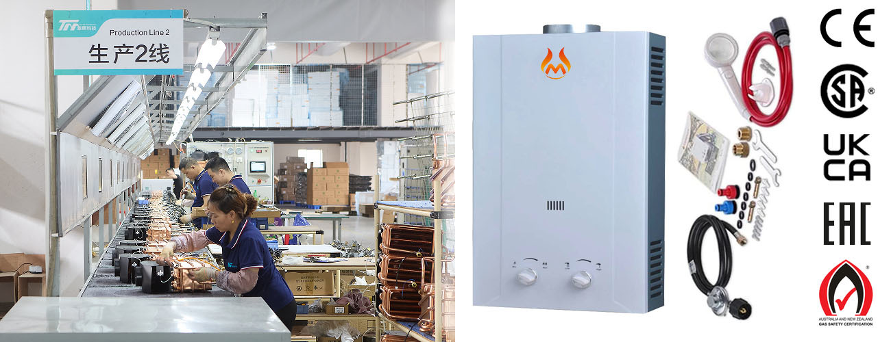 12 Liter LPG Propane Gas Instant Wall Mounted Water Heater Flue Type Universal
