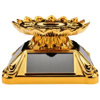 Présentoir rotatif personnalisé Lotus à énergie solaire, doré/argenté, présentoir 360 degrés
