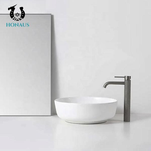 White Bathroom Countertop Basin 420*420*135mm