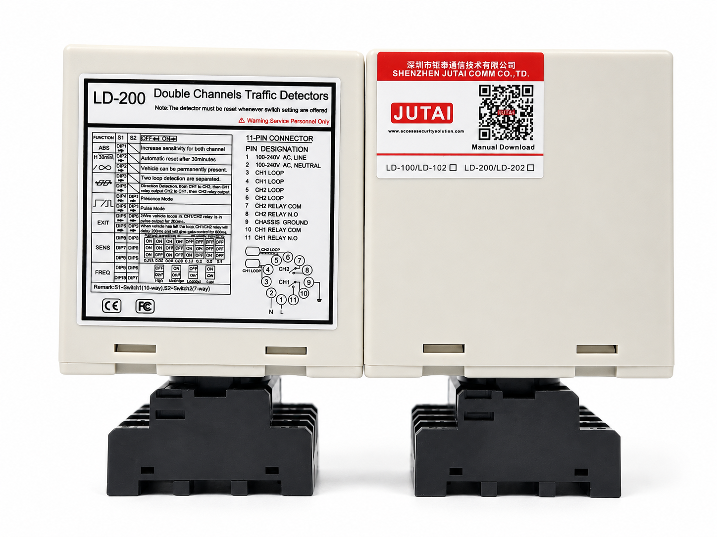 Dual Channel Vehicle Loop Detector with 20–2000 μH Loop Inductance and Adjustable Frequency