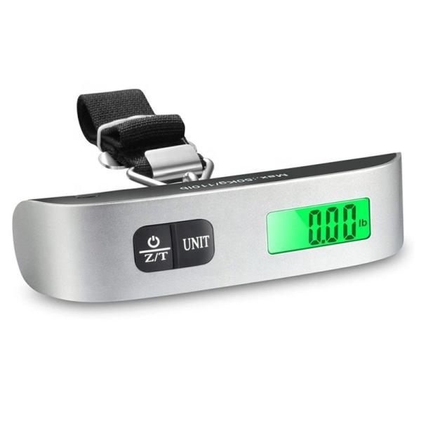 Lightweight and Accurate 50kg Digital Luggage Scale Travel Accessories with 110lbs Capacity Hanging Luggage Weighing Scale