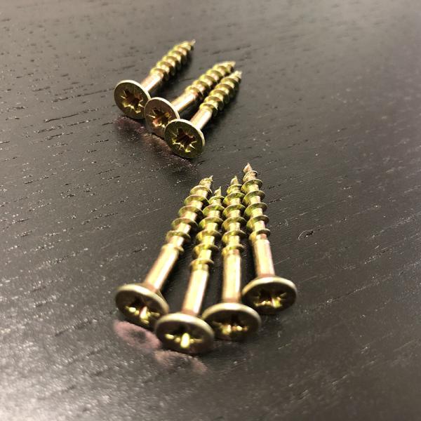 M4.0x30MM Hardened Carbon Steel Yellow Zinc Plated CSK Flat Head Pozidirv Chipboard Screw