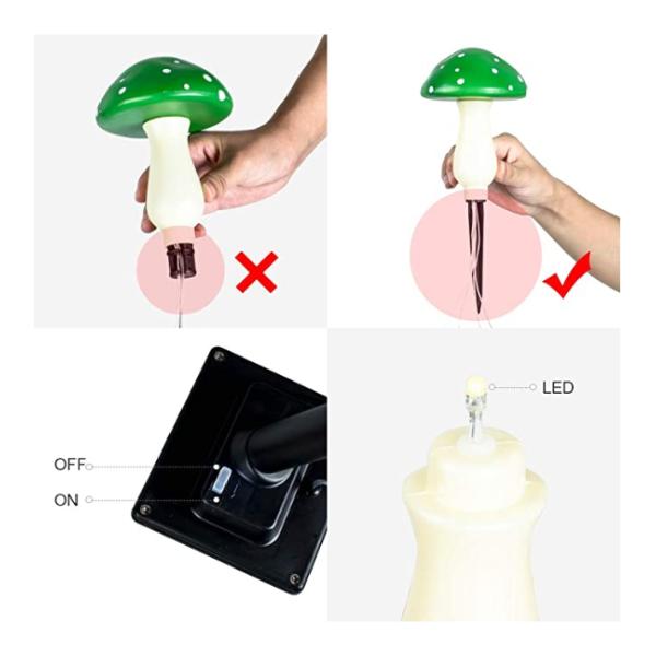 Waterproof Cute 5Watt Outdoor Solar Mushroom Lights