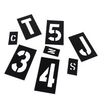 Stencils en PVC imprimés sur mesure, lettres noires et numéros, stencils à découpe