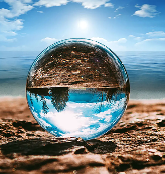 Esfera de cristal transparente de 20-200 mm de tamaño al por mayor, bola de cristal transparente K9