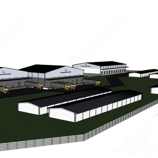 C/Z-Section Steel Purlin Metal Warehouse With Color Steel Sheet Wall