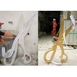 Ciseaux H180cm de fibre de verre d'or d'affichage de fenêtre et règle L300cm de