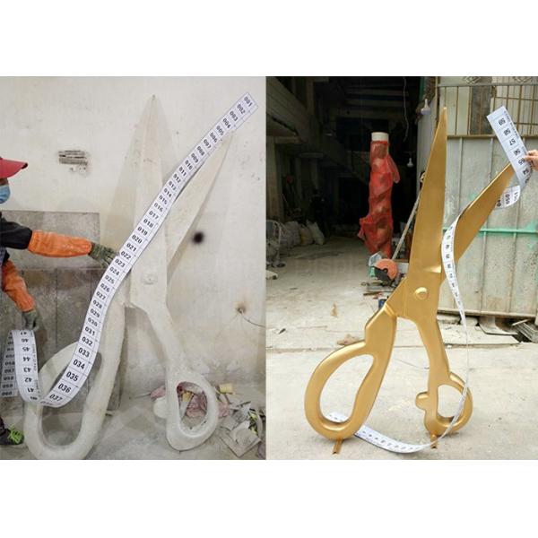 Ciseaux H180cm de fibre de verre d'or d'affichage de fenêtre et règle L300cm de