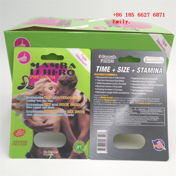 CMYK Color Blister Card Packaging For Male Sex Pills 12000 Pcs MOQ