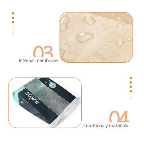 Сэндвич пекарни BOPP упаковывая дно бумажных мешков Брауна Kraft квадратное с SGS окна