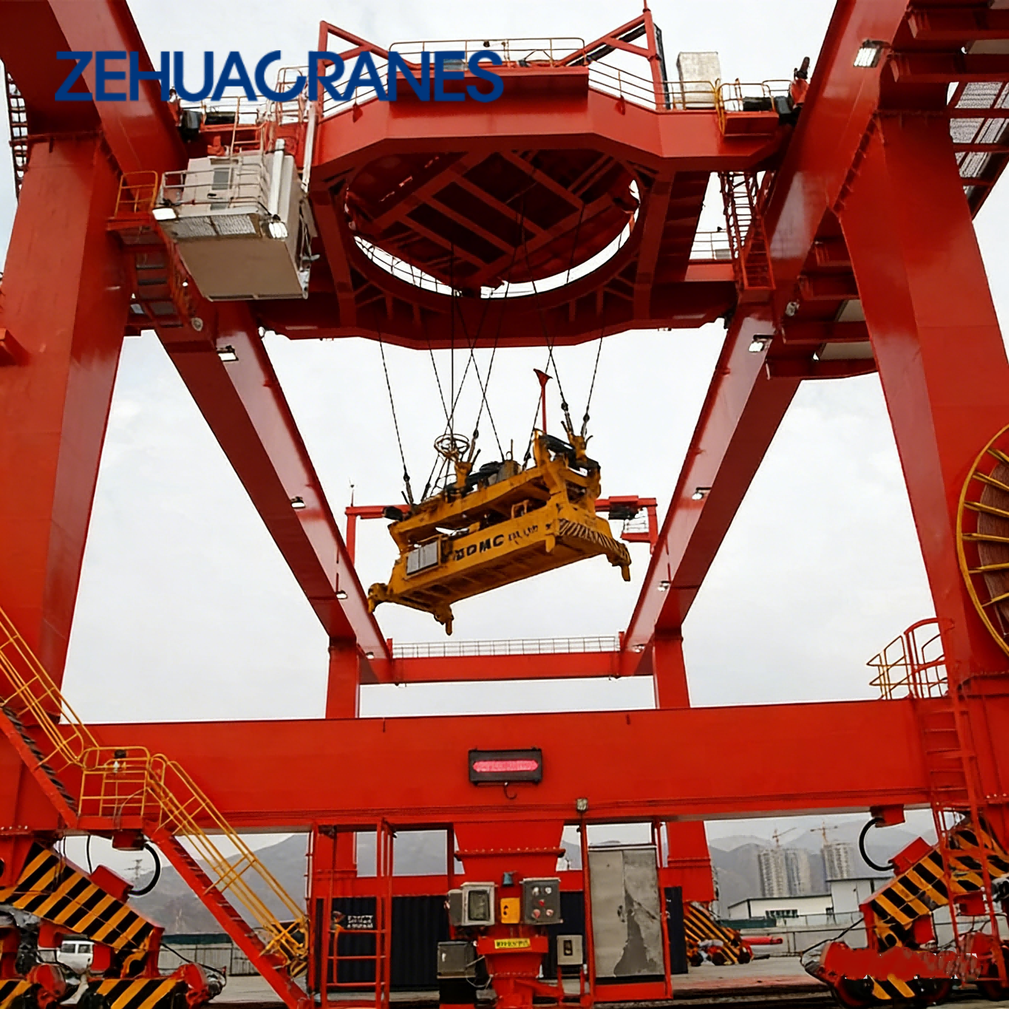 Custom Heavy Duty 50t-80t Automated RMG Container Gantry Crane | PLC Remote Control Rail Mounted Gantry Crane