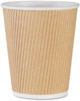 12oz Double Wall Coffee Cup Disposable PLA Coating With Lids FSC FDA Certified