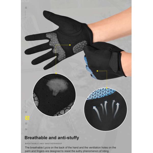 Customizable Pattern Full Finger Cycling Motor Cycle Gloves Breathable and Shockproof