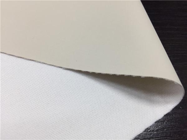 Light Grey Color 0.45mm Pu Synthetic Leather Waterborne Pu Polyester Backing Fabric