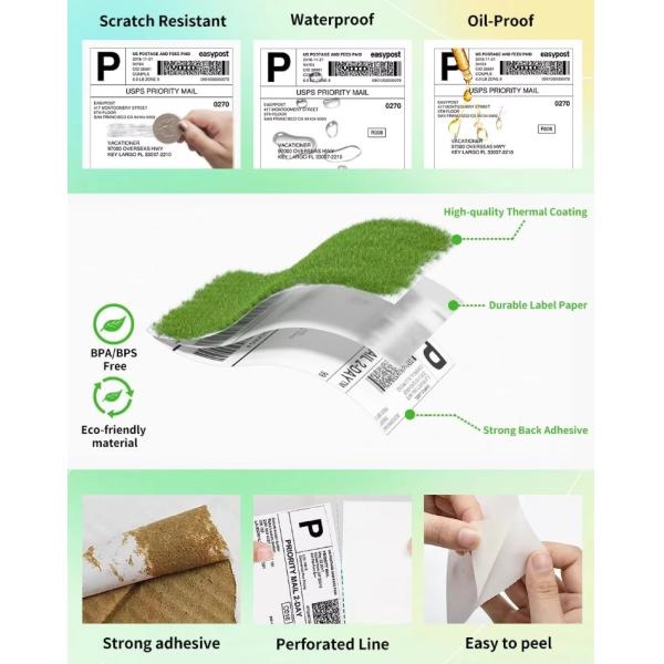White Direct Thermal Address Shipping Label Waybill Blank Adhesive Paper 4x6