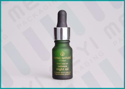 Green Frosted 10ml Glass Dropper Bottles With Shiny Silver Aluminum Dropper
