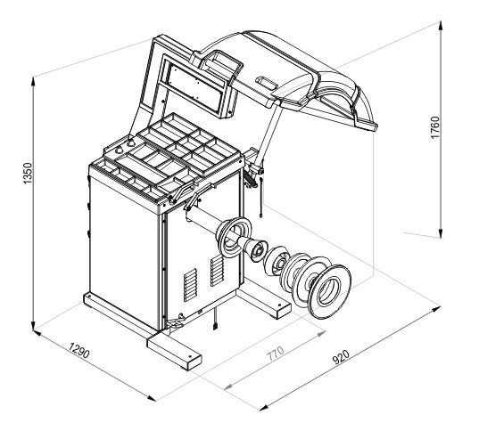Truck Wheel Balancing Machine With tire lift Bus Tire Balancer