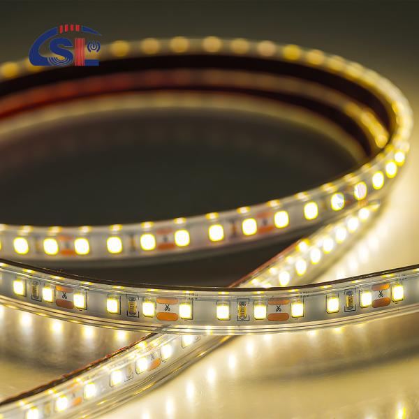 водонепроницаемая IP67 12V 24V светодиодная полоса Белый теплый Белый 2835 120LED / м для наружного садового декора