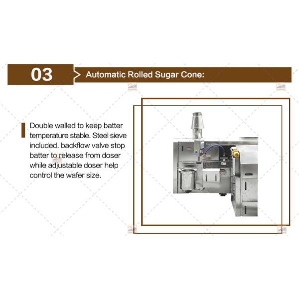 Flexible 35 Baking Plates 5m Long Wafffle Cone Machine