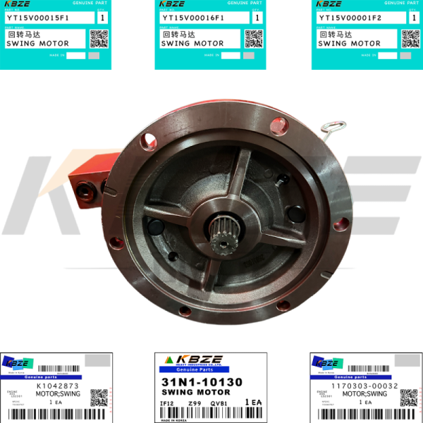 KBZE 31N1-10130 K1042873 170303-00032 DOOSAN DAEWOO SMALL EXCAVATOR JMF43 SG025 SWING MOTOR YT15V00015F1 YT15V00016F1 YT15V00001F2 YT15V00005F2 6H 15T R75 R80 DH75 DH80 DX80 SK75 SK80
