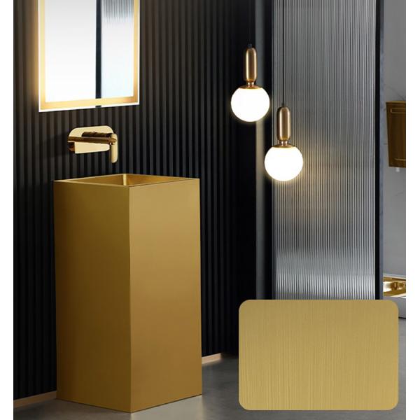 Modern Column Square Pedestal Bathroom Sink Floor Standing SUS304 Material