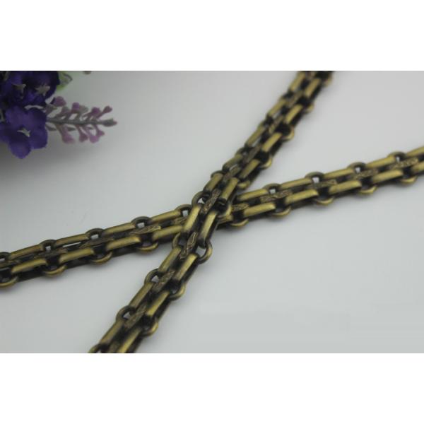 Fashionable classical high quality light gold 12 mm width three rows metal chain for handbags