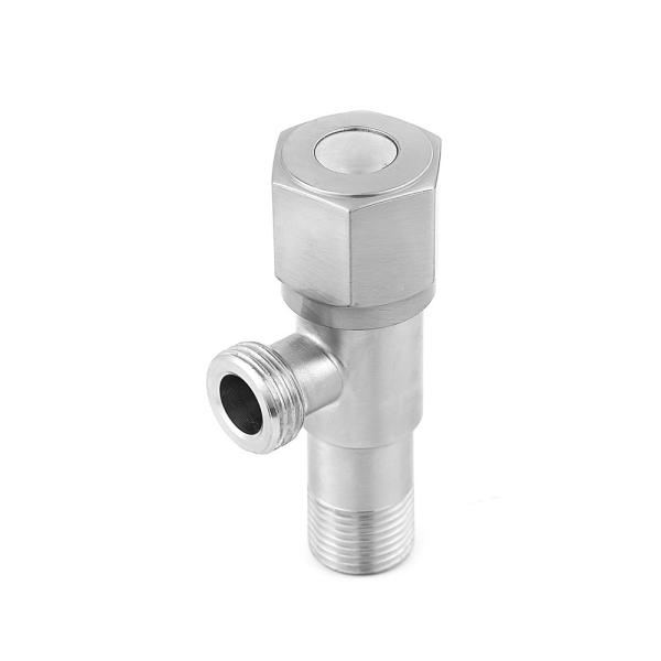 Plumbing Fixture SS201 Brushed Angle Valve For Kitchen 195g 1/2X3/8 Toilet Angle Valve