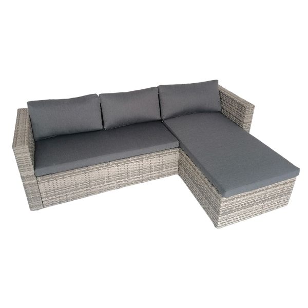 Garden Furniture Outdoor Low Price Wicker Garden Outdoor Plastic Rattan Sofa With Chaise Lounge