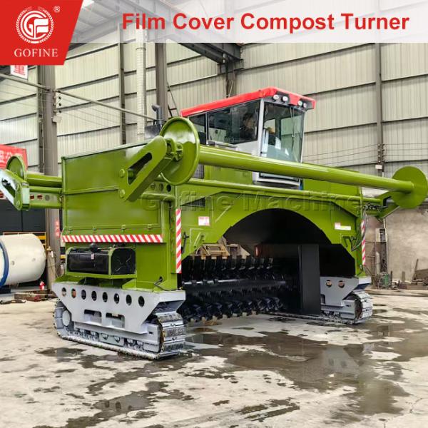 Mobile Organic Fertilizer Compost Turner With Roll Film Covering Function