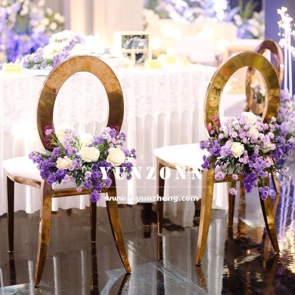 Antique Louis Oz Chair with Gold Stainless Steel Frame for Modern Events Banquets Hotels Dining Apartments Wedding Chair