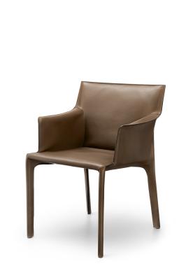 Brown Office Tanned Saddle Leather Chair With Fix And Finished Control