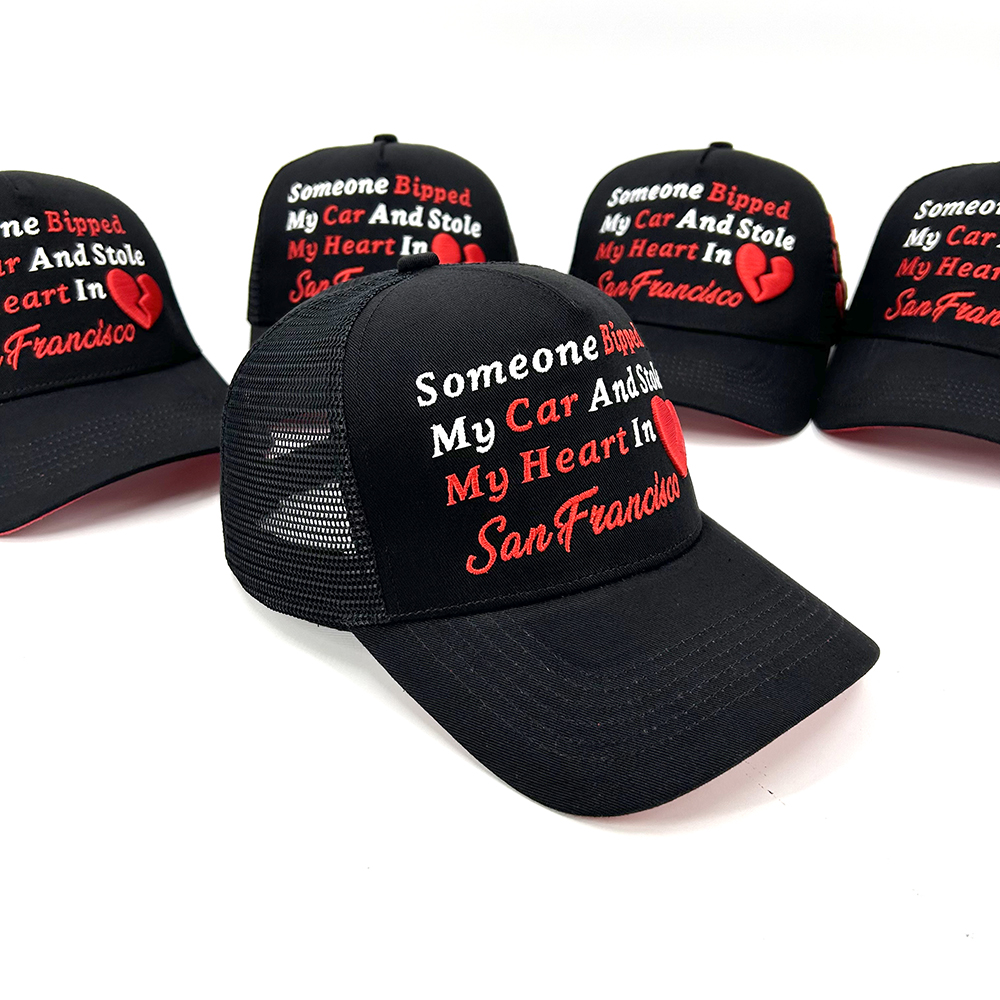 Cotton Mesh 5 Panel Trucker Cap Embroidered Baseball Custom Snapback Cap