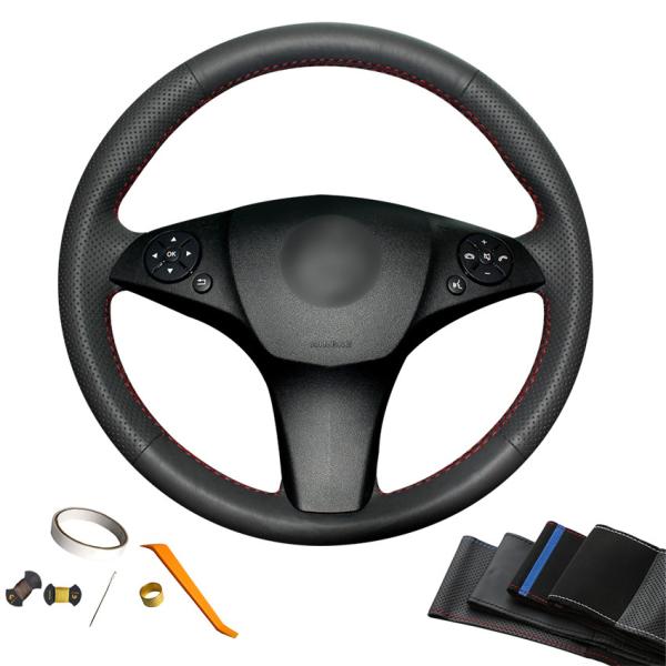 20*15*7cm Hand Sewing PU Leather Steering Wheel Cover for Mercedes Benz C180