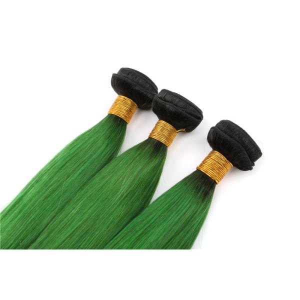 12-24 Inches Two Tones Green Color  Hair Virgin Brazilian Human Hair Extension