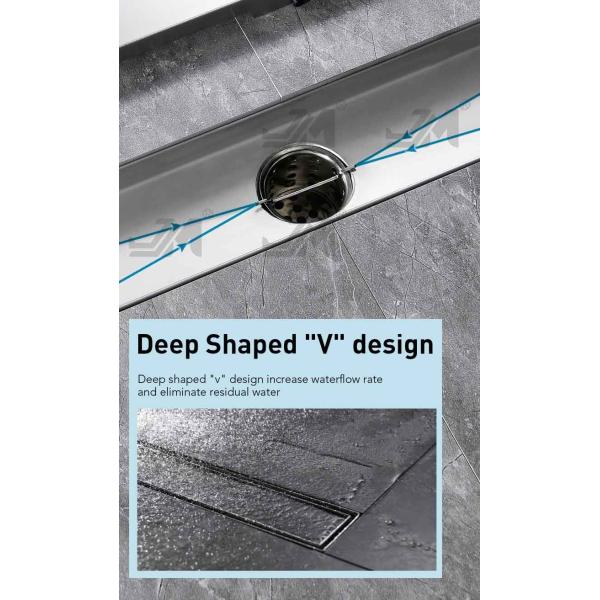 24 Inch Rectangle SS Shower Drain , Linear Floor Drain For Shower Bathrooms