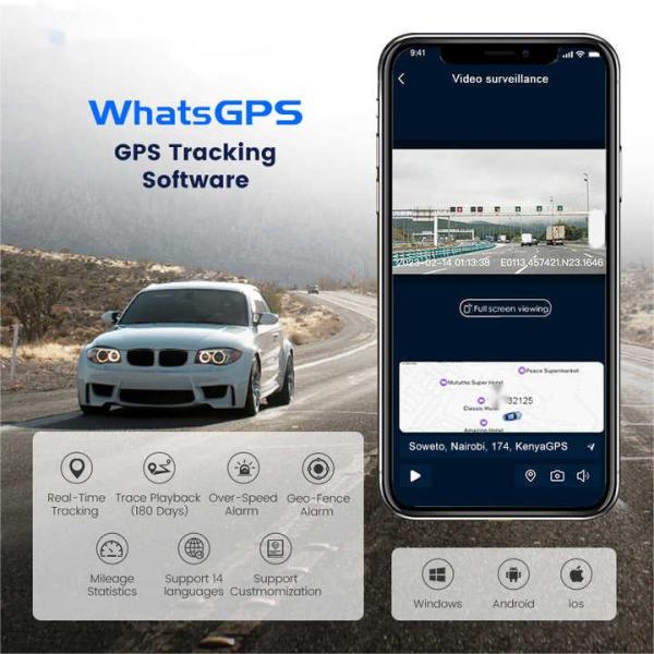 Vehicle Black Box 4G Dashcam GPS Tracker with Two-Way Talk and Advanced Driving Assistance System 4GB DDR 512GB Memory