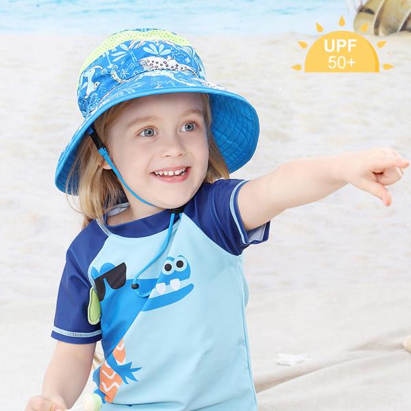 UPF Lightweight Breathable Bucket Hat UV Protection For Kids Children