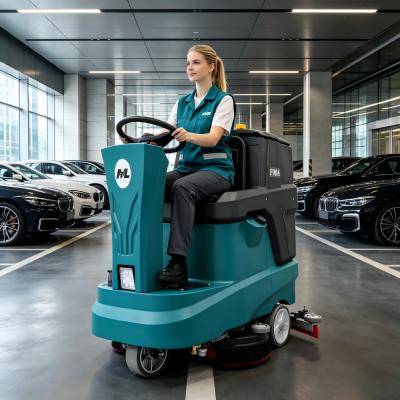 High Efficiency Ride On Floor Scrubber F90A 4000 Square Meters Per Hour Shopping Mall Floor Washing Equipment