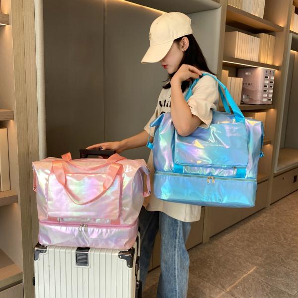 Colorful Unicorn Rainbow Tote Bag For Women, Large Shoulder Foldable Reusable