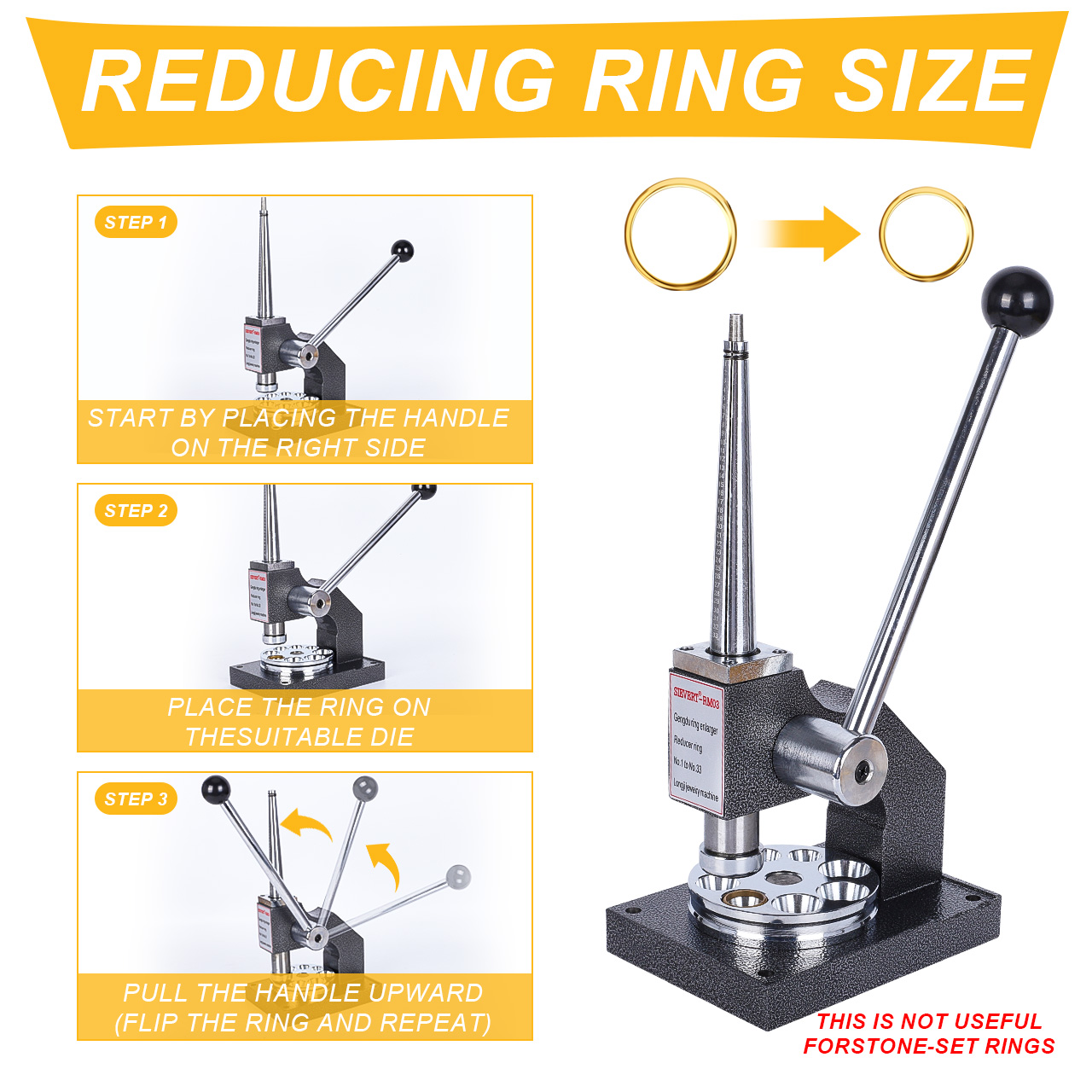 Tooltos Steel Ring Stretcher And Reducer For Jewelry Making Black Single Handle Weight 9,6 Kg (Стальные кольцевые носилки и редукторы для ювелирных изделий)