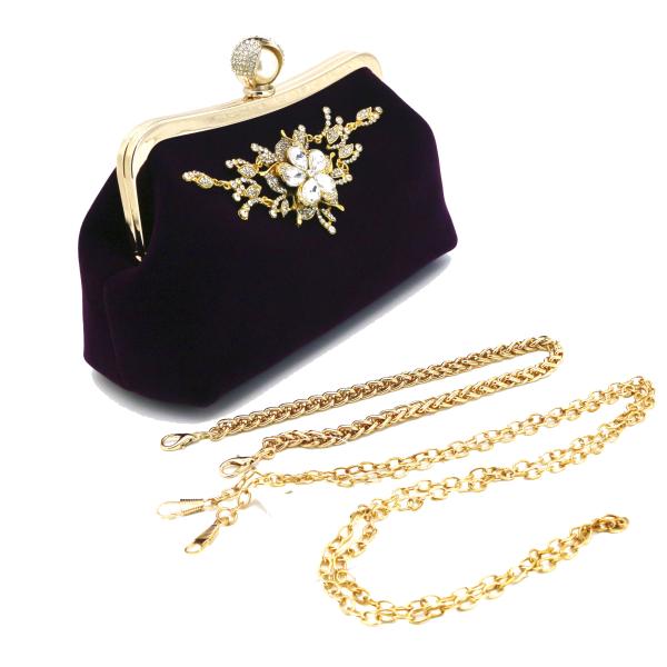 Flora Diamond Black Evening Clutches For Weddings 23cm×9cm×16cm