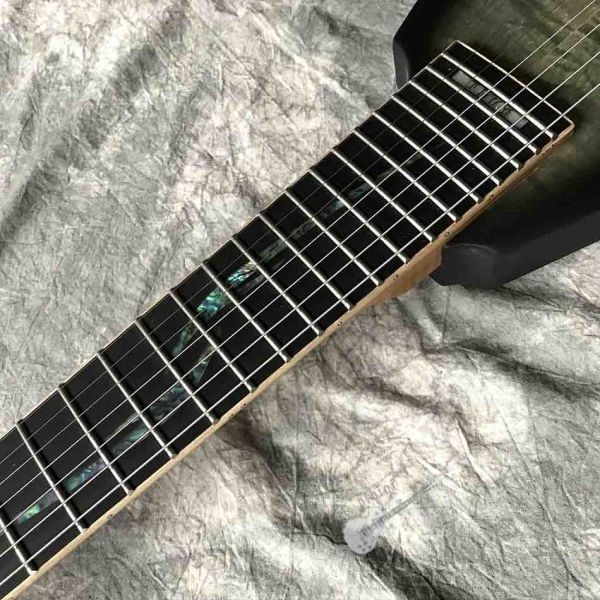 Custom 7 String Flame Cover Flame Neck Maple Binding Fingerboard Edge Side Light Point Electric Guitar