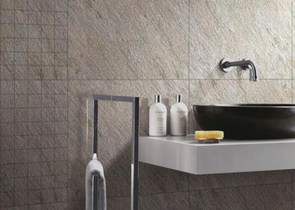 600*600mm Stone Effect Porcelain Wall Tiles Light Grey Color 10mm Thick